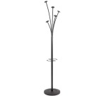 Portemanteau avec porte-parapluies, 5 patères, noir