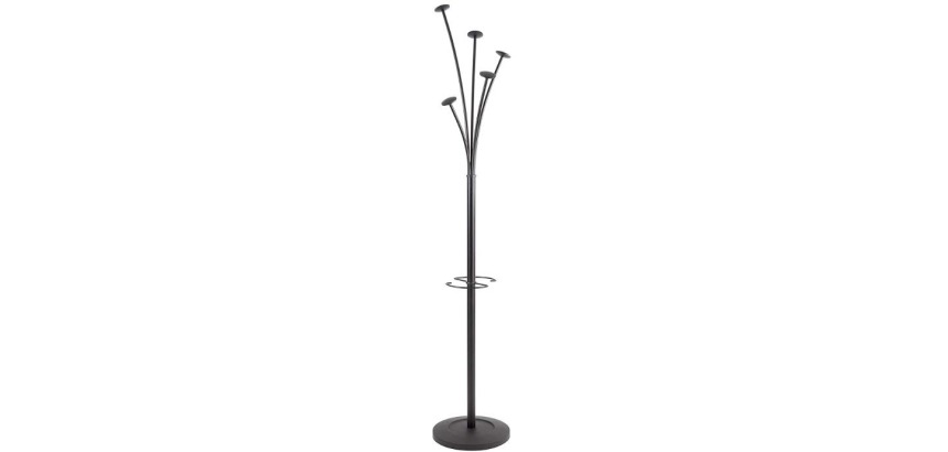 Portemanteau avec porte-parapluies, 5 patères, noir