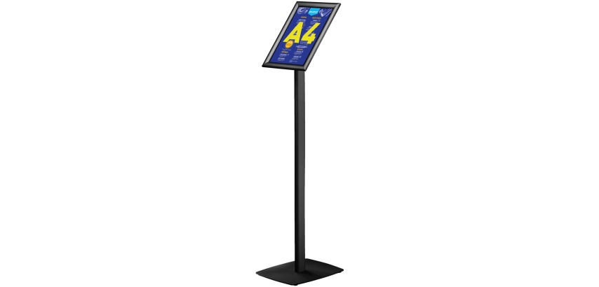 Europel info stand with black clipable A4 frame