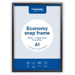 Europel cadre à clapets Economy, liste 25 mm, ft A1, zwart