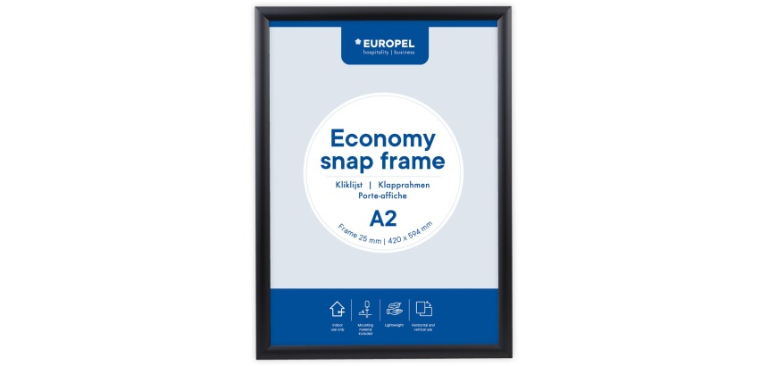 Europel cadre à clapets Economy, liste 25 mm, ft A2, zwart