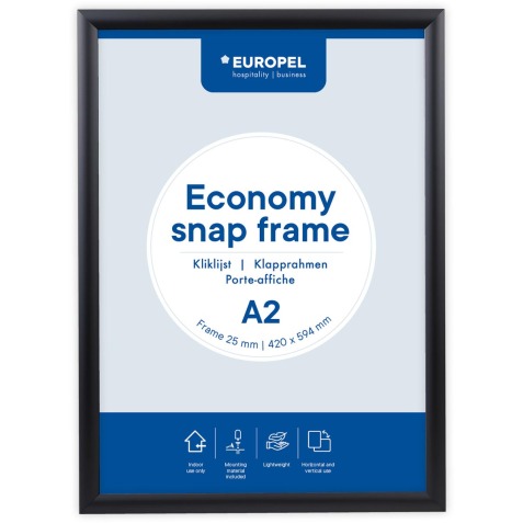 Europel cadre à clapets Economy, liste 25 mm, ft A2, zwart