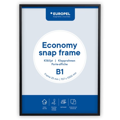 Europel cadre à clapets Economy, liste 25 mm, ft B1, zwart