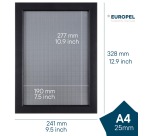 Kliklijst Europel A4 25mm mat zwart