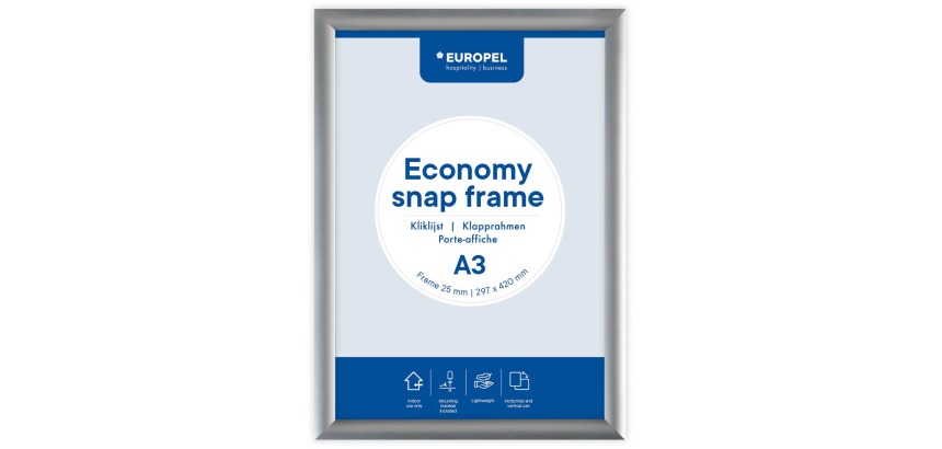 Clippable Frame Europel Economy A3 Silver