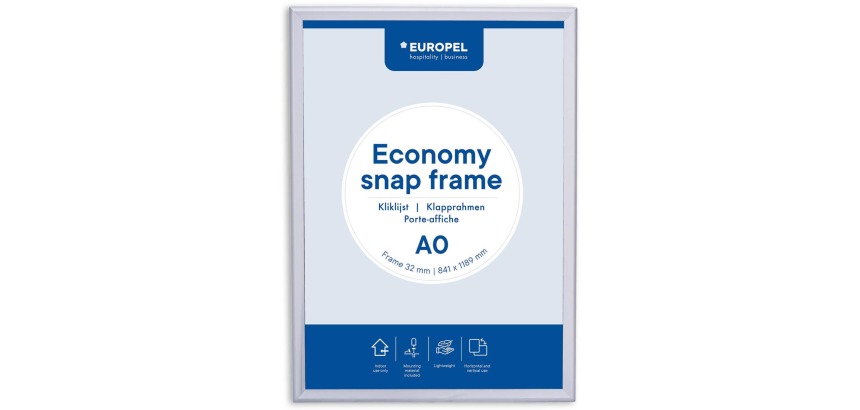 Europel cadre à clapets Economy, liste 25 mm, ft A0, argent