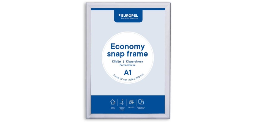 Europel cadre porte-affiche Economy, 32 mm, ft A1, argent