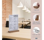 Europel présentoir de documents Premium, pied en bois en T, ft A4, portrait