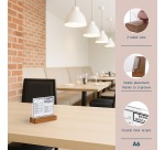 Europel folderhouder Premium, met houten T-voet, ft A6, liggend