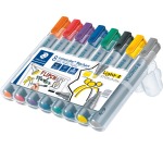 Marqueur pour tableaux de conférence Lumocolor, 8 pièces en couleurs assorties