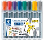 Marqueur pour tableaux de conférence Lumocolor, 8 pièces en couleurs assorties