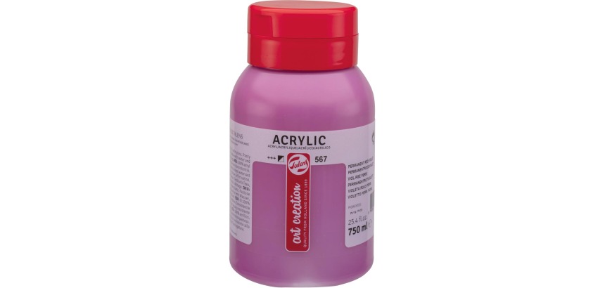 Talens Art Creation peinture acrylique flacon de 750 ml, violet rougeâtre permanent