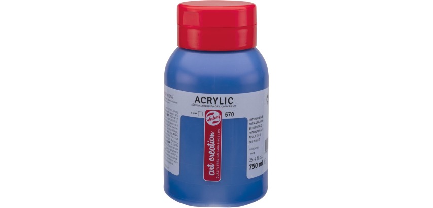 Talens Art Creation acrylic paint bottle of 750 ml, phthalo blue