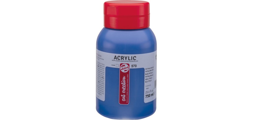 Talens Art Creation acrylic paint bottle of 750 ml, phthalo blue