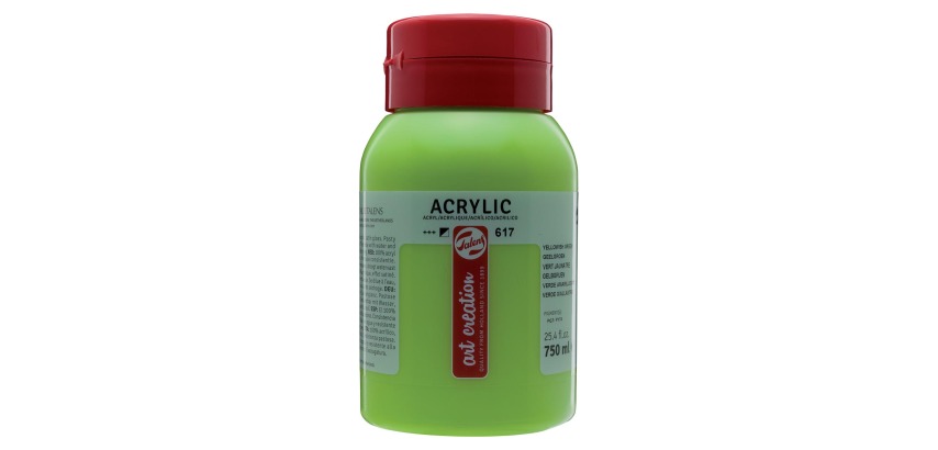 Talens Art Creation acrylic paint bottle of 750 ml, yellowish green