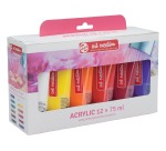 Talens Art Creation peinture acrylique, tube de 75 ml, set de 12 tubes en couleurs assorties