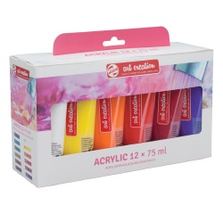 Talens Art Creation acrylverf tube van 75 ml, set van 12 tubes in geassorteerde kleuren