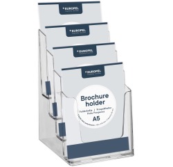 Europel brochure holder, 4 compartments, A5 acrylic