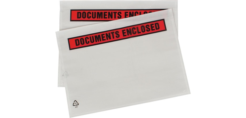 Dokulops A5, ft 225 x 160 mm, box of 1000 pieces, text: documents enclosed