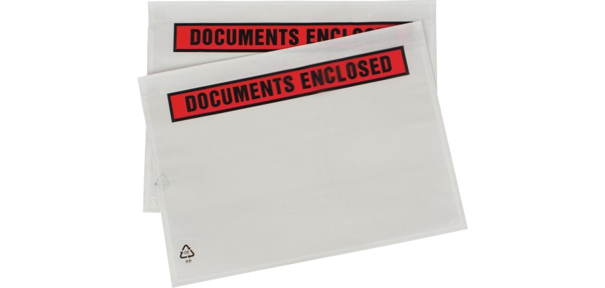 Dokulops A5, ft 225 x 160 mm, box of 1000 pieces, text: documents enclosed