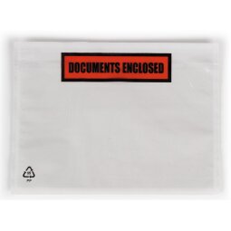 Paklijstenvelop Dokulops A6, ft 165 x 115 mm, doos van 1000 stuks, tekst: documents enclosed