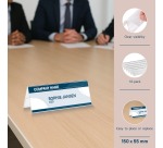 Europel porte-nom chevalet de table ft 55 x 150 mm, paquet de 10 pièces