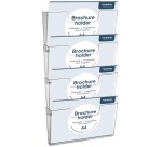 Folderhouder Europel 4x A4 wand liggend koppelbaar transparant