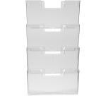 Europel wall-mounted brochure holder 4x A4 landscape to couple transparent 4 pieces