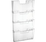 Europel wall-mounted brochure holder 4x A4 landscape to couple transparent 4 pieces
