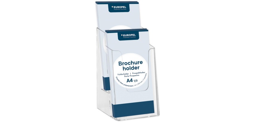 Europel brochure holder 2 compartments 1/3 A4 transparent
