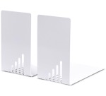 MAUL Metal Bookends, Narrow, 14x8.5x14cm, Set of 2 pcs, White