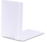 MAUL Metal Bookends, Narrow, 14x8.5x14cm, Set of 2 pcs, White