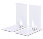 MAUL Metal Bookends, Narrow, 14x8.5x14cm, Set of 2 pcs, White