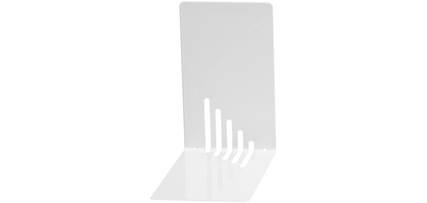 MAUL Metal Bookends, Narrow, 14x8.5x14cm, Set of 2 pcs, White