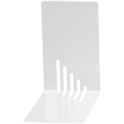 MAUL Serre-livres métall., étroits, 14x8,5x14cm, set de 2 pcs, blanc
