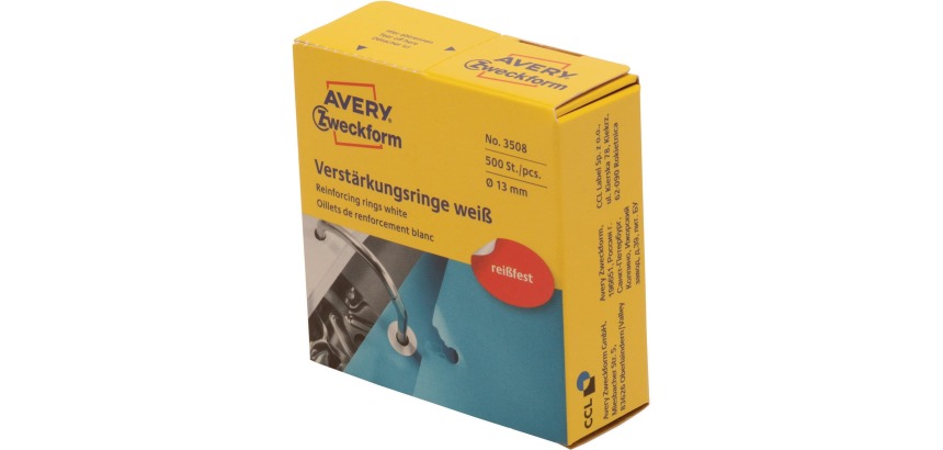 Avery Verstärkungsringe 3508 13mm weiß 500 Stück