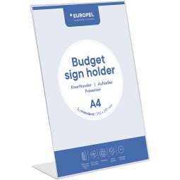 Europel présentoir de documents Budget, pied en L, ft A4