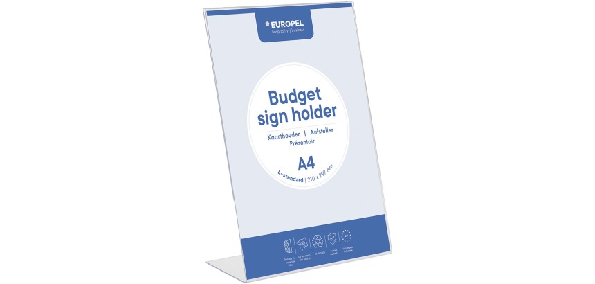 Europel Budget Document Display Stand, L Base, A4 Size
