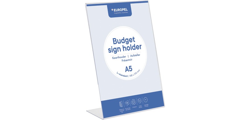 Europel document display Budget, L-shaped stand, A5 size