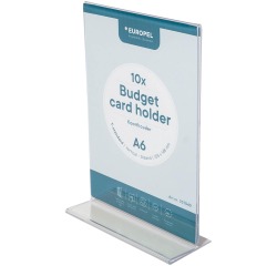 Europel folderhouder Budget, met T-voet, ft A6, staand, pak van 10 stuks