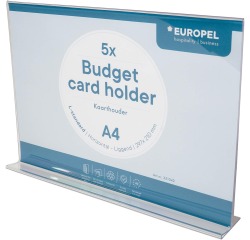 Europel folderhouder Budget, met T-voet, ft A4, liggend, pak van 5 stuks