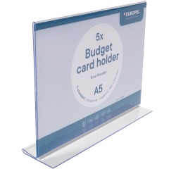 Europel folderhouder Budget, met T-voet, ft A5, liggend, pak van 5 stuks