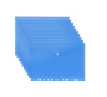 Document pouch, velcro closure, A4 size, perforated, blue, pack of 10 pieces