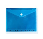 Document pouch, velcro closure, A4 size, perforated, blue, pack of 10 pieces