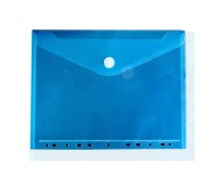 Documentenmap, met velcro sluiting, ft A4, geperforeerd, blauw, pak van 10 stuks