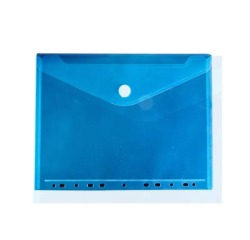 Pochette documents, fermeture velcro, ft A4, perforée, bleu, paquet de 10 pièces