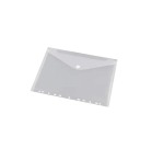 Dokumentenmappe, Klettverschluss, Format A4, gelocht, weiß, Packung mit 10 Stück