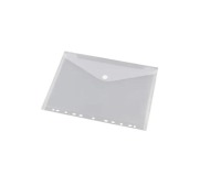 Documentenmap, met velcro sluiting, ft A4, geperforeerd, wit, pak van 10 stuks