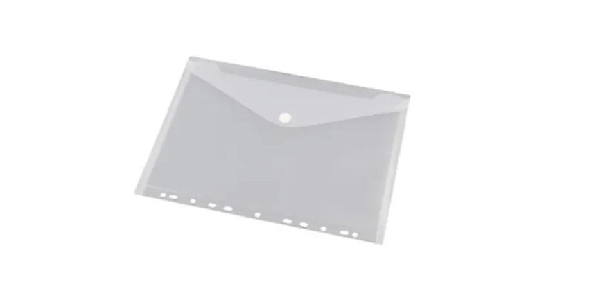 Dokumentenmappe, Klettverschluss, Format A4, gelocht, weiß, Packung mit 10 Stück