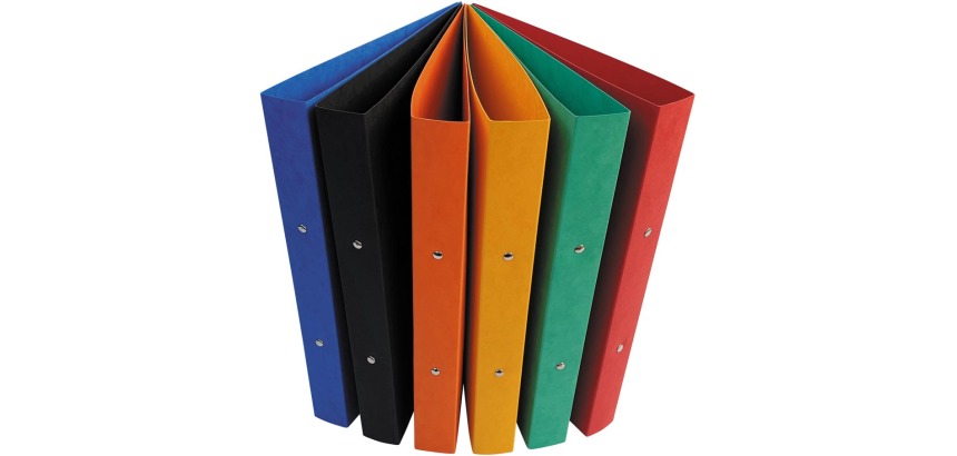Bronyl ringmap, voor ft A4, uit glanskarton, 2 ringen van 25 mm, geassorteerde kleuren